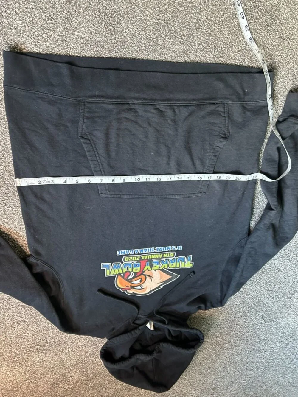 Turkey Bowl 2020 Hoodie Port & Company Black Graphic Size LG
